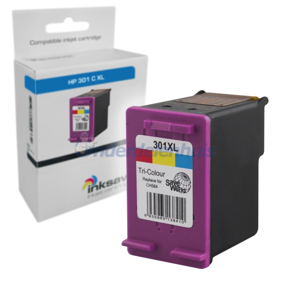 Inksave HP 301 Kleur Inktpatroon Inkt cartridge